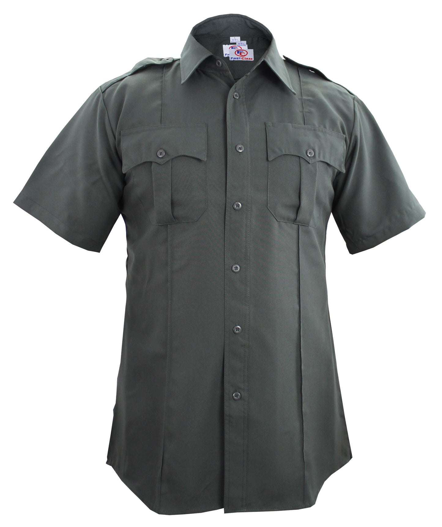 Stars Uniform 100% Polyester Short Sleeve Zippered Uniform Shirts - Detail View 4