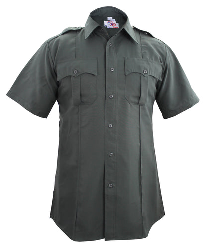 Stars Uniform 100% Polyester Short Sleeve Zippered Uniform Shirts - Detail View 4