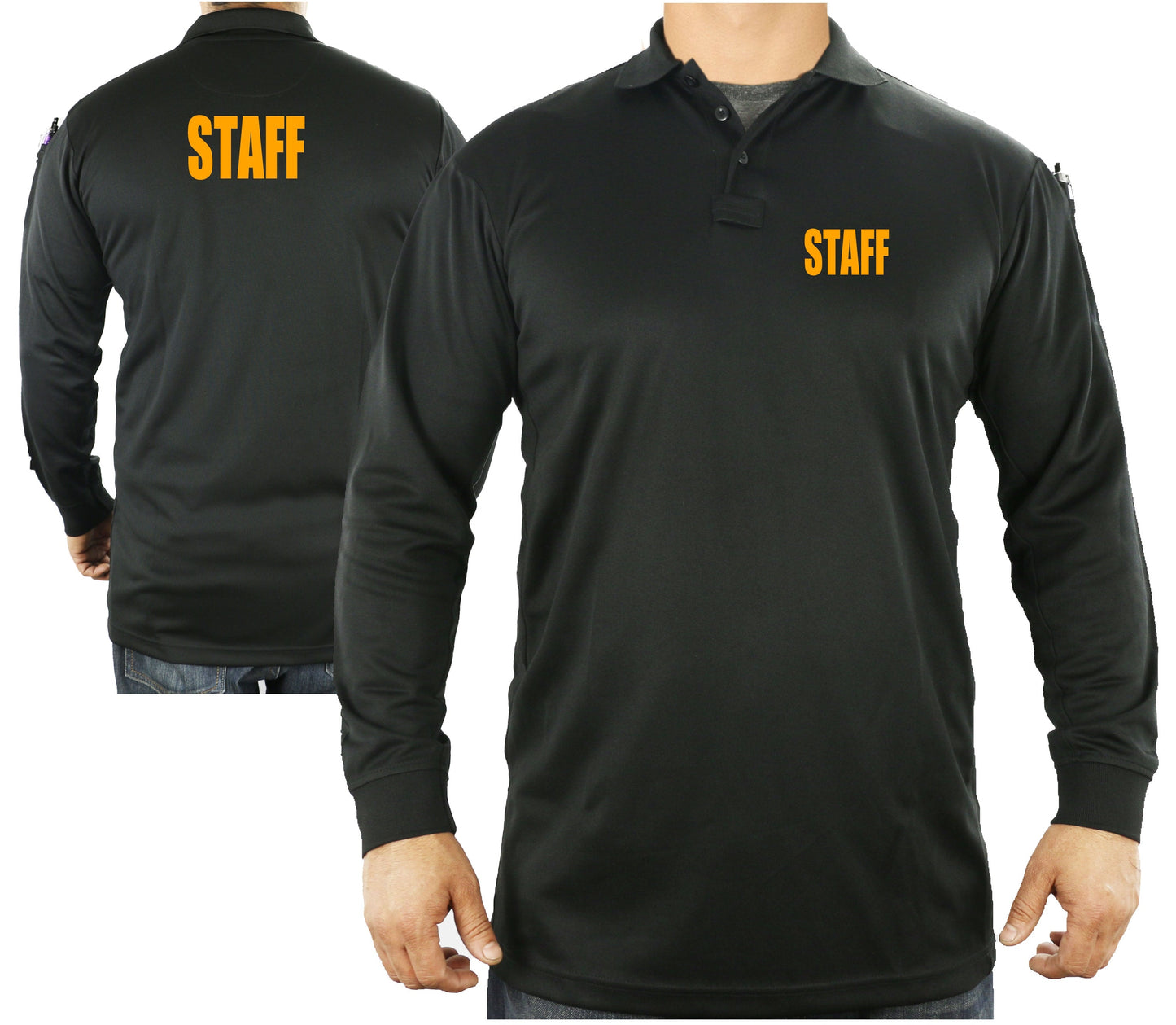 Stars Uniform 100% Polyester Staff Tactical Performance Polo Long Sleeve Shirt - Detail View 14