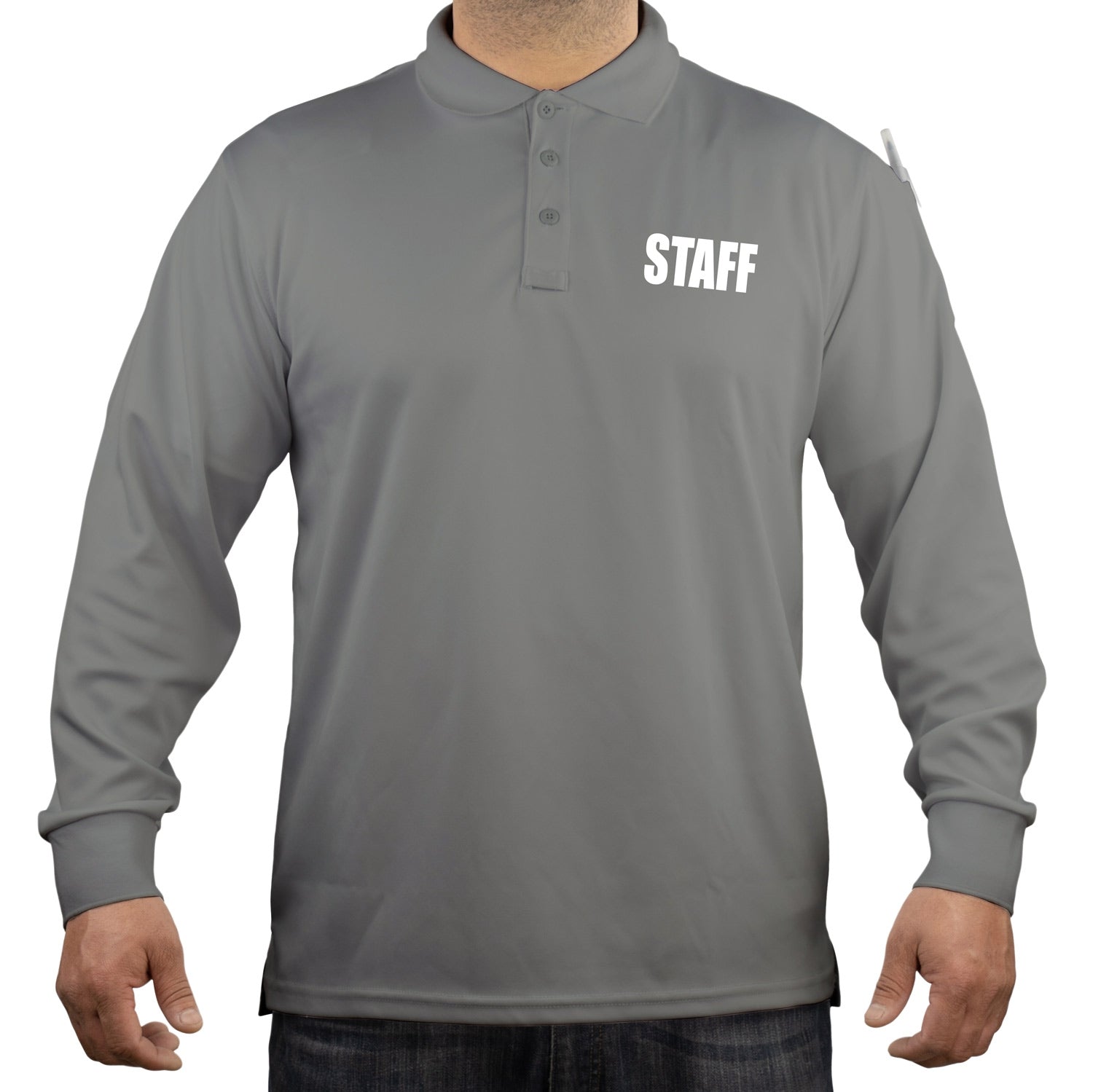 Stars Uniform 100% Polyester Staff Tactical Performance Polo Long Sleeve Shirt - Detail View 2