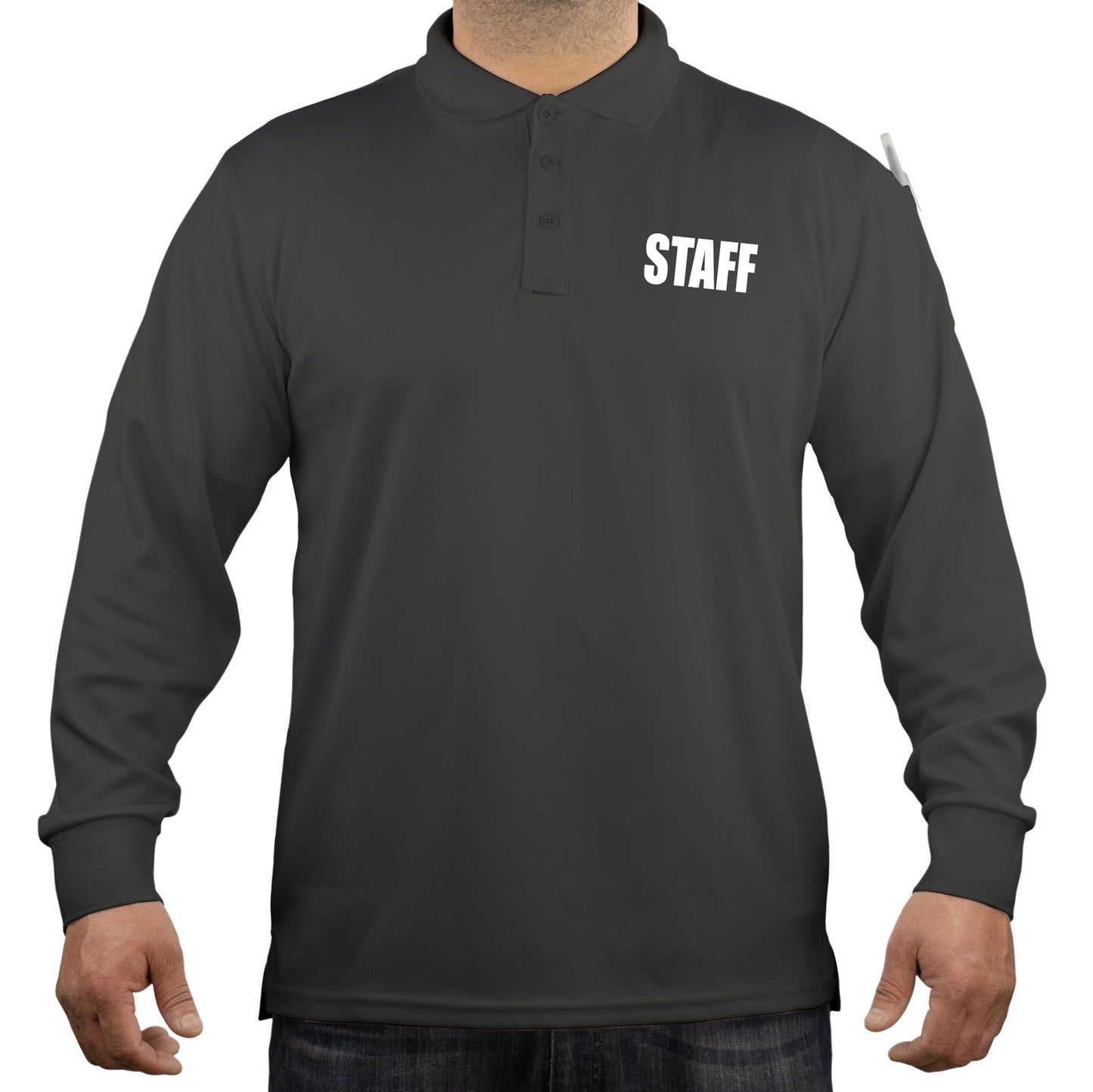 Stars Uniform 100% Polyester Staff Tactical Performance Polo Long Sleeve Shirt - Detail View 80