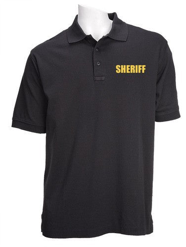 Stars Uniform 5.11 Black Tactical Jersey Short Sleeve Polo - Gold Sheriff ID - Alternate View