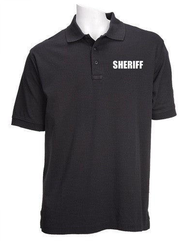 Stars Uniform 5.11 Black Tactical Jersey Short Sleeve Polo - White Sheriff ID - Alternate View