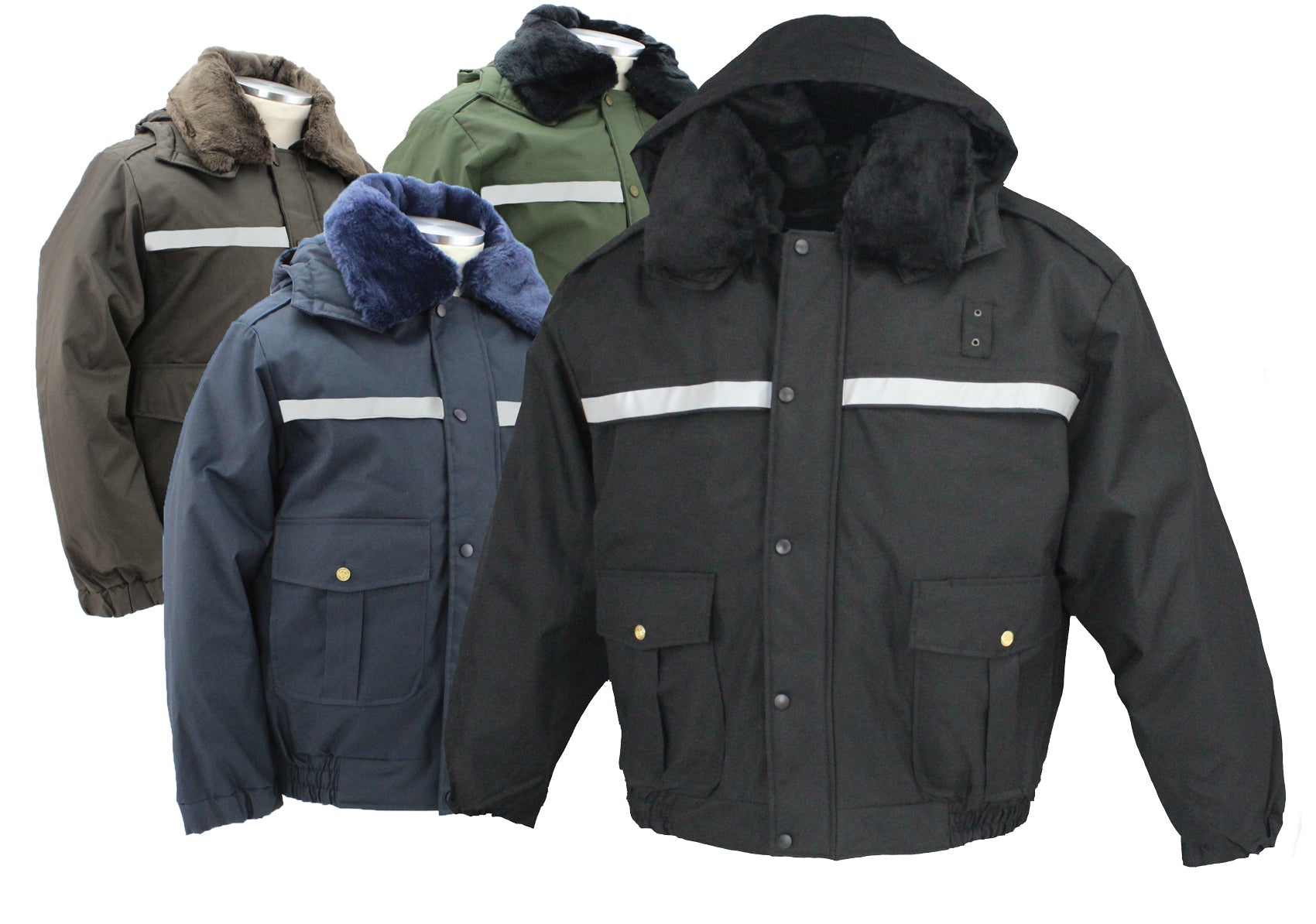 Stars Uniform All Season Deluxe Bomber Jacket with Reflective Stripes - Primary View