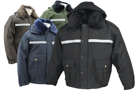 Stars Uniform All Season Deluxe Bomber Jacket with Reflective Stripes - Primary View