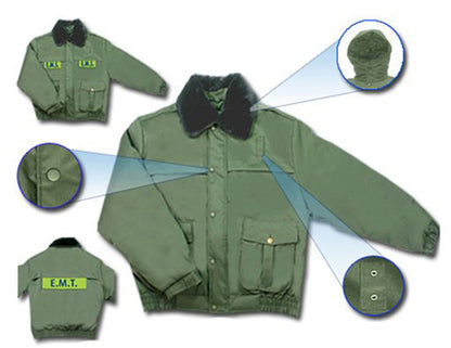 Stars Uniform All Season Deluxe Bomber Jacket with Reflective Stripes - Detail View 2