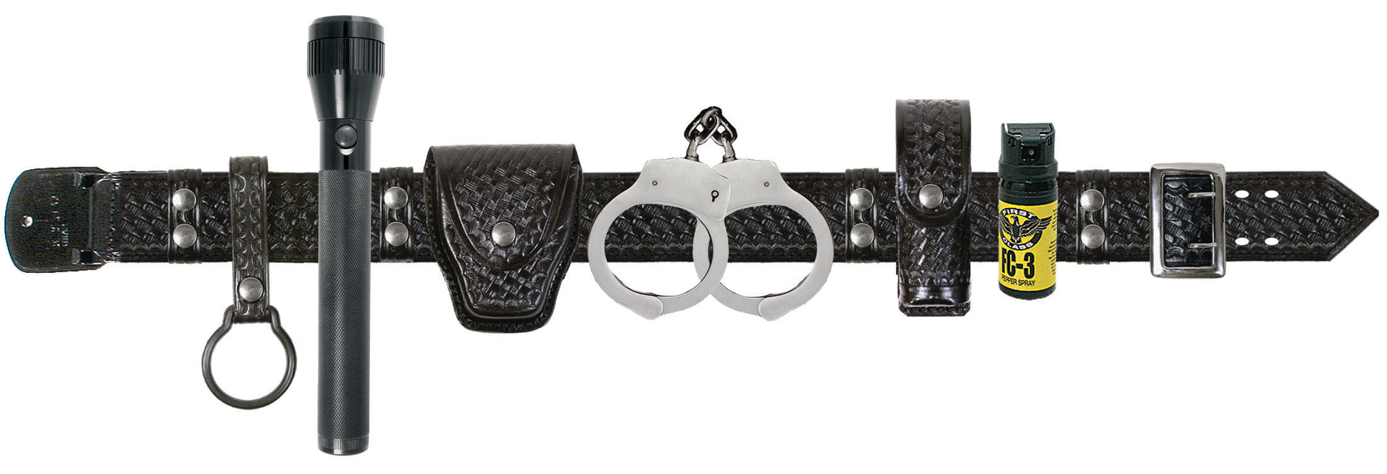 Stars Uniform Basket Weave Leather Duty Belt Combo with Accessories - Alternate View