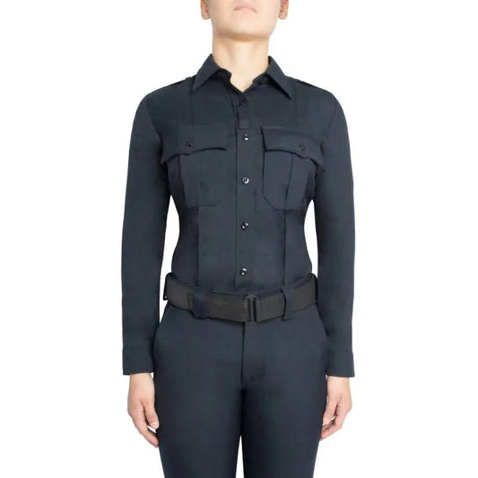 Stars Uniform BLAUER LONG SLEEVE WOOL BLEND SUPERSHIRT® (WOMEN'S)-BLACK - Primary View