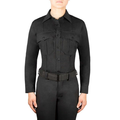 Stars Uniform BLAUER LONG SLEEVE WOOL BLEND SUPERSHIRT® (WOMEN'S)-BLACK - Alternate View