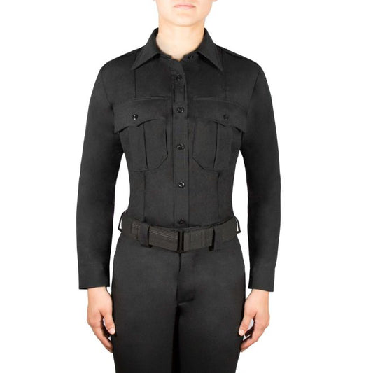 Stars Uniform BLAUER LONG SLEEVE WOOL BLEND SUPERSHIRT® (WOMEN'S)-BLACK - Alternate View