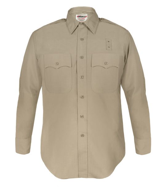 Stars Uniform Class A Heavy Duty CHP (California Highway Patrol) Long Sleeve Shirts (Poly/Wool) - Men's (436N) (Tan) - Primary View