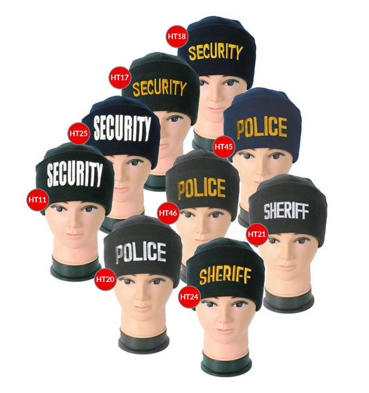 Stars Uniform Embroidered Beanies with ID (Security, Police, Sheriff) - Primary View