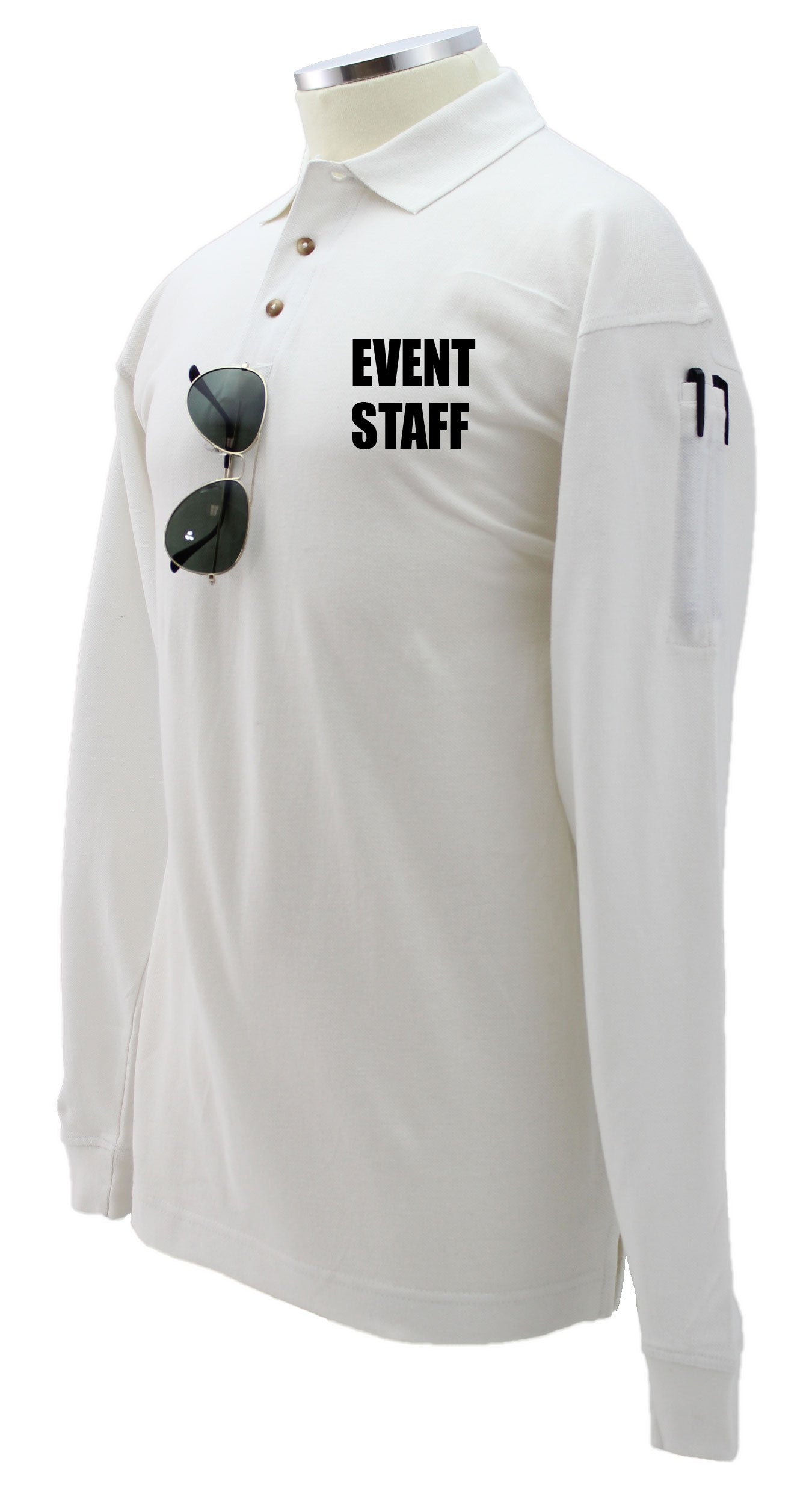 Stars Uniform Event Staff Preshrunk 100% Polycotton Tactical Long Sleeve Polo Shirt - Detail View 14
