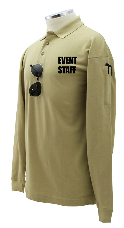 Stars Uniform Event Staff Preshrunk 100% Polycotton Tactical Long Sleeve Polo Shirt - Detail View 2