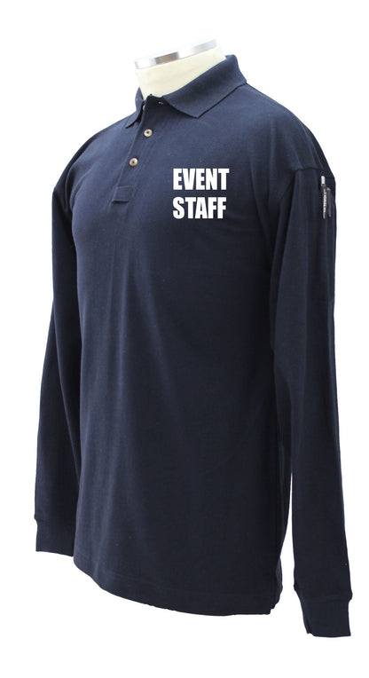 Stars Uniform Event Staff Preshrunk 100% Polycotton Tactical Long Sleeve Polo Shirt - Detail View 3