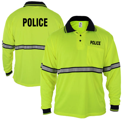 Stars Uniform High Visibility Long Sleeve Polo Shirt With Reflective Stripes and ID - Detail View 27