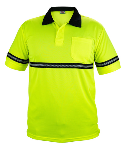 Stars Uniform High Visibility Polo Shirt with Reflective Hash Stripe - Detail View 3