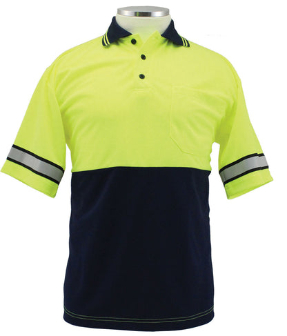 Stars Uniform High Visibility Two Tone Polo Shirt with Reflective Stripes - Detail View 13