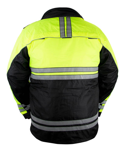Stars Uniform High Visibility Waterproof Parkas with Reflective Striping - Detail View 1
