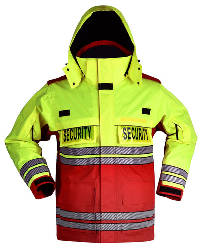 Stars Uniform High Visibility Waterproof Parkas with Reflective Striping - Detail View 4