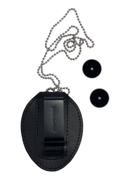 Stars Uniform Leather Badge Holder with Chain and Belt Clip - Detail View 2