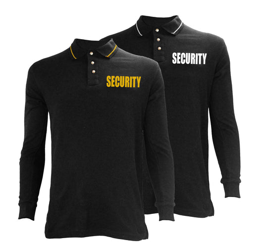 Stars Uniform Long Sleeve Security Polycotton Tactical Stripe Polo Shirts - Primary View