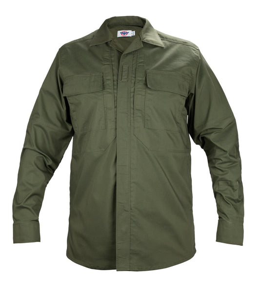 Stars Uniform Long Sleeve Zippered Tactical Poly Cotton Rip-Stop BDU Shirt - Primary View