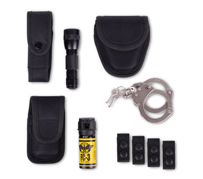 Stars Uniform Nylon Duty Belt Combo with 10W Mini Flashlight - Detail View 1