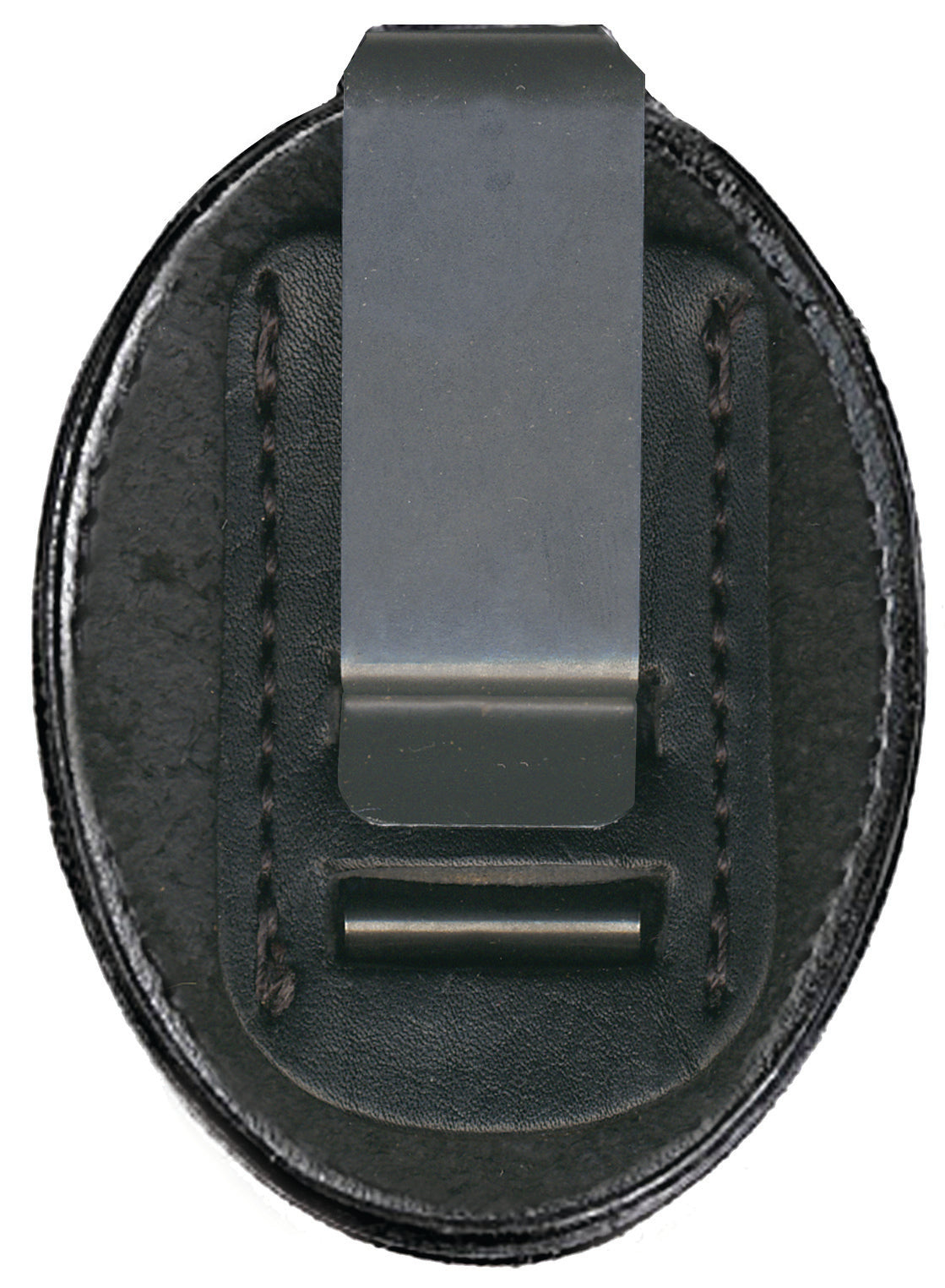 Stars Uniform Oval Leather Badge Holder with Chain and Clip - Alternate View