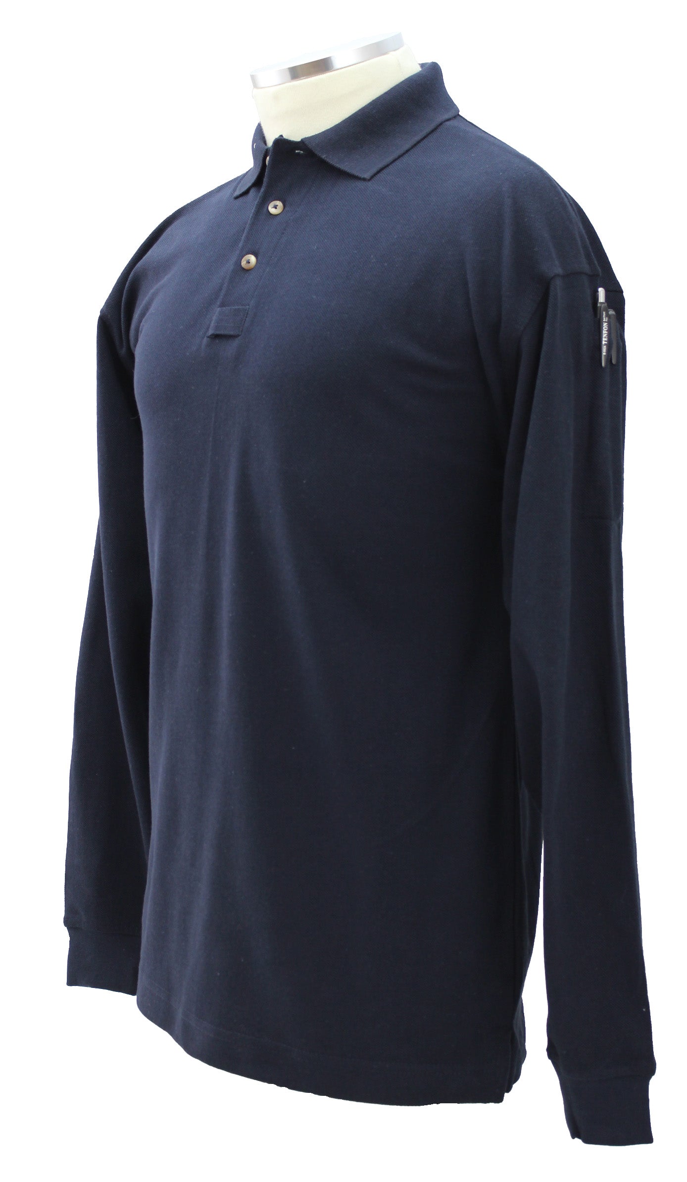 Stars Uniform Plain Polycotton Tactical Long Sleeve Polo Shirt - Detail View 2