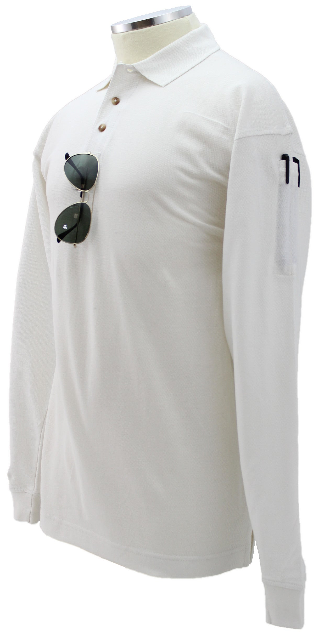 Stars Uniform Plain Polycotton Tactical Long Sleeve Polo Shirt - Detail View 4
