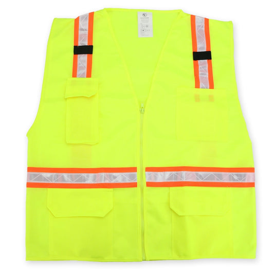 Stars Uniform Plain Reflective Safety Vest (Lime Green) - Primary View