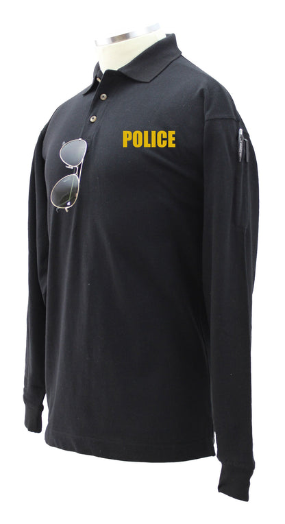 Stars Uniform Police Preshrunk 100% Polycotton Tactical Long Sleeve Polo Shirt - Detail View 14