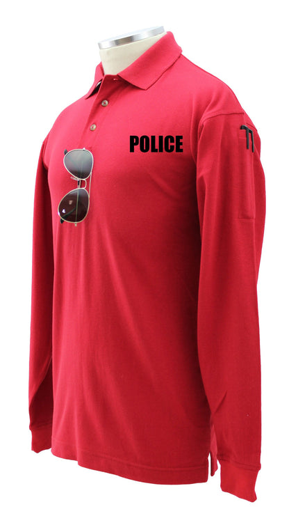 Stars Uniform Police Preshrunk 100% Polycotton Tactical Long Sleeve Polo Shirt - Detail View 29