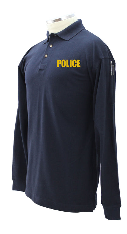 Stars Uniform Police Preshrunk 100% Polycotton Tactical Long Sleeve Polo Shirt - Detail View 32