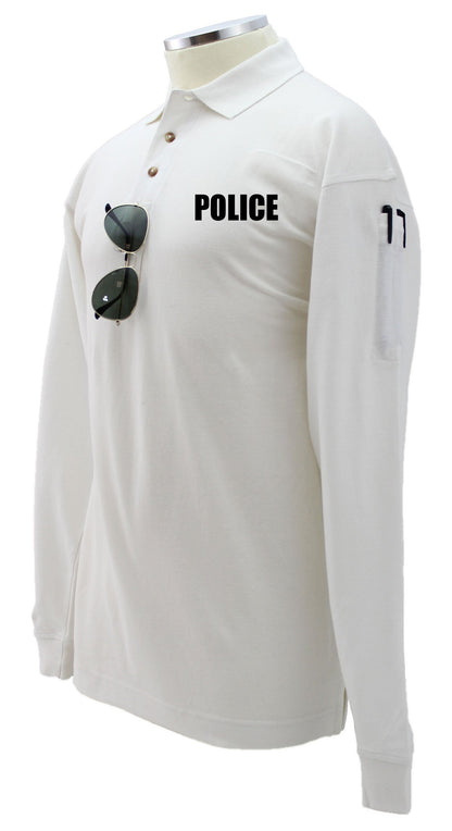 Stars Uniform Police Preshrunk 100% Polycotton Tactical Long Sleeve Polo Shirt - Detail View 2