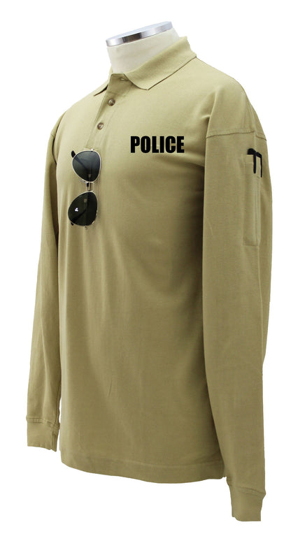 Stars Uniform Police Preshrunk 100% Polycotton Tactical Long Sleeve Polo Shirt - Detail View 48
