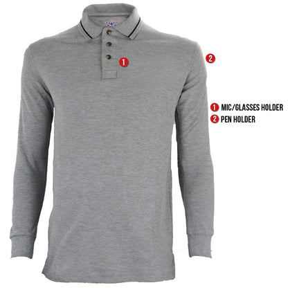 Stars Uniform Poly Cotton Long Sleeve Security Collar Polo Shirt - Detail View 9