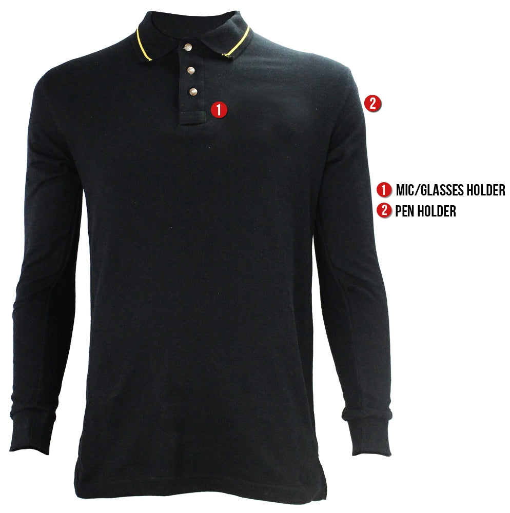 Stars Uniform Poly Cotton Long Sleeve Security Collar Polo Shirt - Detail View 11