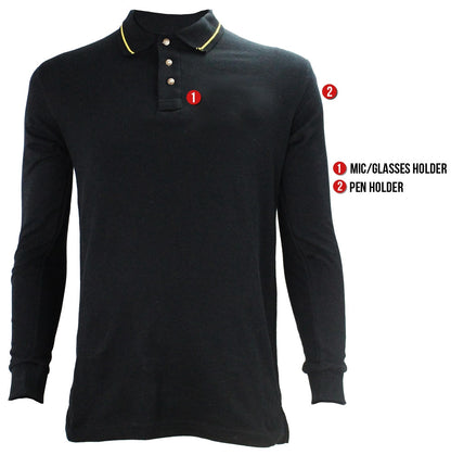 Stars Uniform Poly Cotton Long Sleeve Security Collar Polo Shirt - Detail View 11