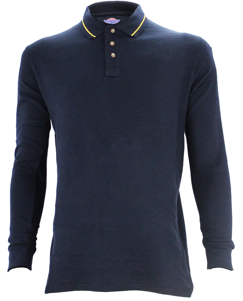 Stars Uniform Poly Cotton Long Sleeve Security Collar Polo Shirt - Detail View 41