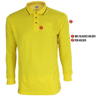 Stars Uniform Poly Cotton Long Sleeve Security Collar Polo Shirt - Detail View 3
