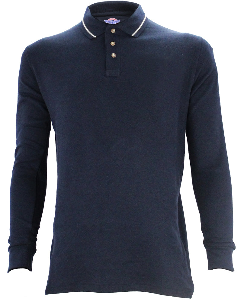 Stars Uniform Poly Cotton Long Sleeve Security Collar Polo Shirt - Detail View 50