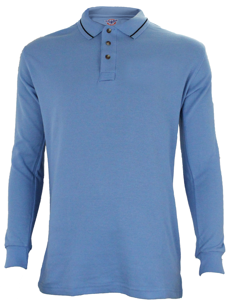 Stars Uniform Poly Cotton Long Sleeve Security Collar Polo Shirt - Detail View 53