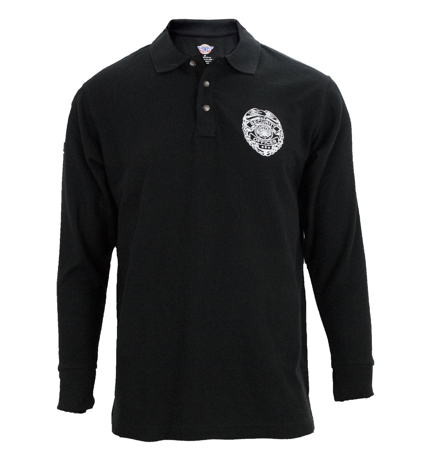 Stars Uniform Poly/Cotton Security Long Sleeve Polo Shirt - Detail View 2