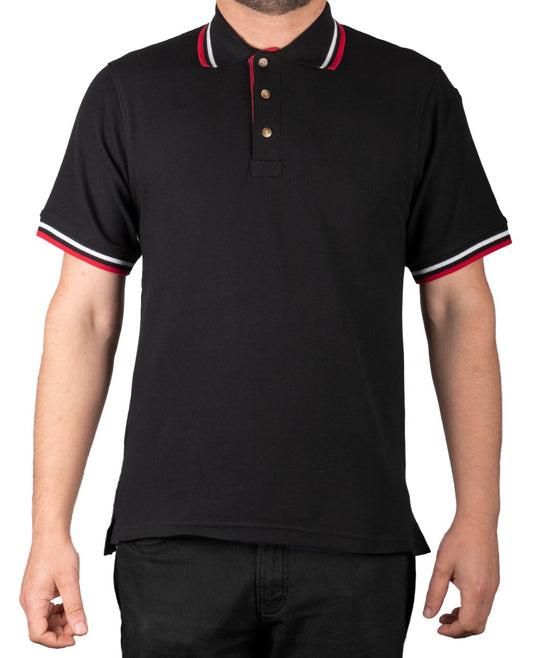 Stars Uniform Poly Cotton Tactical Polos with Red and White Stripes - Primary View