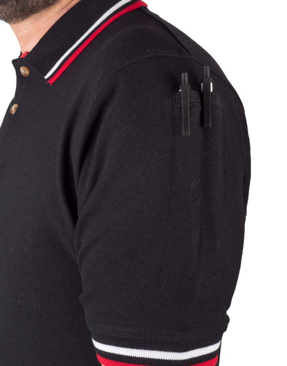 Stars Uniform Poly Cotton Tactical Polos with Red and White Stripes - Detail View 2