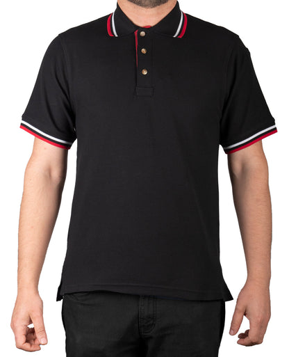 Stars Uniform Poly Cotton Tactical Polos with Red and White Stripes - Detail View 7