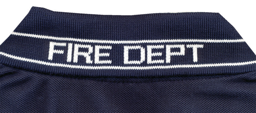 Stars Uniform Polycotton Polo Shirt with Fire Dept ID (Navy Blue) - Detail View 1
