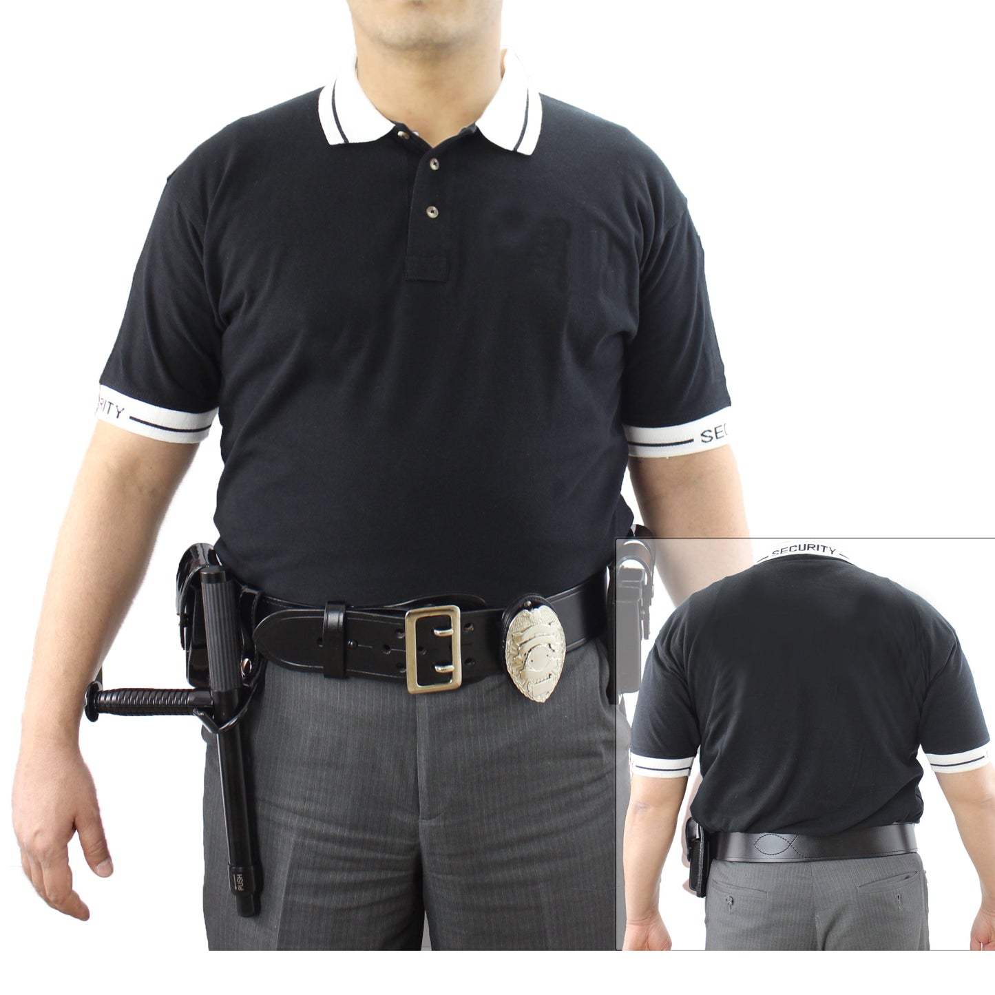 Stars Uniform Polycotton Security Polo Shirt (Black) - Detail View 1